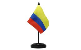 Colombia Desk Drapeau 14x21cm Small Mini Colombian Office Table Flags avec base de stand pour décoration de bureau à domicile2858568