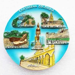 Colombia Koelkastmagneet Stickers Toeristische Souvenir Oude Stad Cartagena 3d hars Magneten voor Koelkasten Woondecoratie 240318