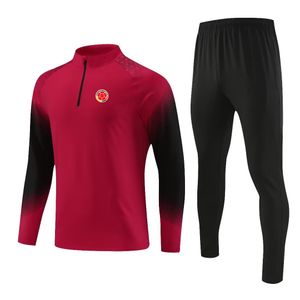 Colombie Vêtements de sport pour hommes vêtements d'entraînement de loisirs de plein air adulte semi-fermeture éclair respirant sweat-shirt léger jogging décontracté costume à manches longues