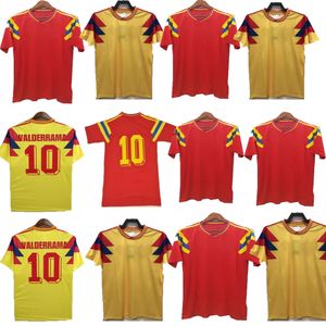 Colombie rétro maillots de football à l'extérieur 1990 10 Valderrama rétro FALCAO JAMES maillot de football à domicile CUADRADO équipe nationale hommes kit Camiseta de futbol maillot