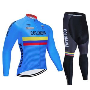 Colombie printemps automne maillot de cyclisme 19D bavoir ensemble vtt uniforme vêtements de vélo séchage rapide vêtements de vélo hommes longs vêtements de cyclisme298b