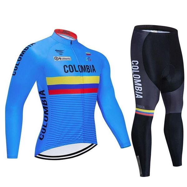 Colombie printemps automne maillot de cyclisme 19D bavoir ensemble vtt uniforme vêtements de vélo séchage rapide vêtements de vélo hommes longs vêtements de cyclisme328n