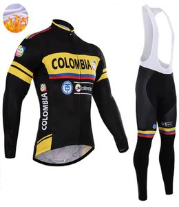 Pantalones de camiseta de ciclismo de invierno del equipo de Colombia Pro Ropa Ciclismo MTB Termal Fleece Ciclismo a prueba de viento ropa de ropa de bicicleta Traje2094704