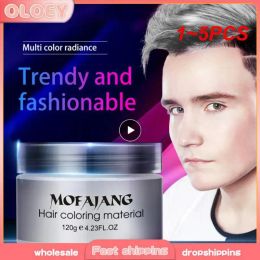 Color 1~5PCS Mofajang Color Cera para el cabello Pomada para peinar Plata Abuela Gris Desechable Cabello natural Gel fuerte Crema Tinte para el cabello para mujeres