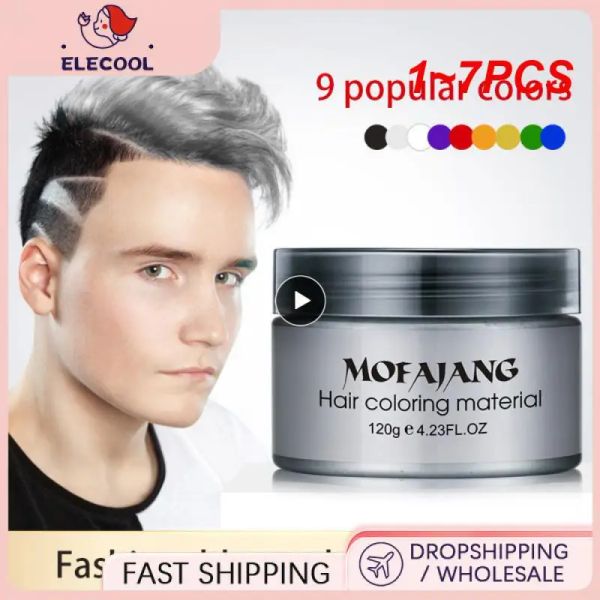 Color 1 ~ 7 Uds. Mofajang Color cera para el cabello peinado tinte temporal desechable moda estilismo tinte para el cabello colorante crema de barro control de bordes