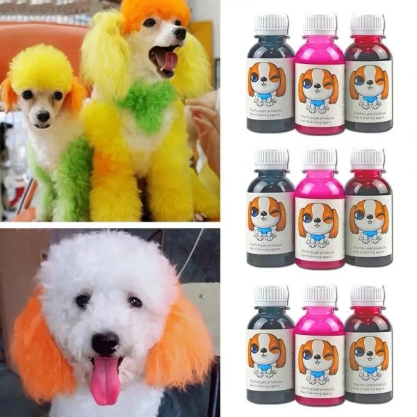 Color 100ml extracto Natural Gato tinte para el cabello de perros tinte para mascotas suministros crema de tinte para mascotas tinte para el cabello de perros de larga duración no irritante