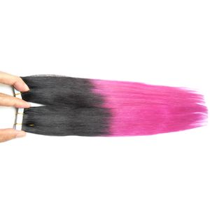 Bande de cheveux raides brésiliens dans les extensions de cheveux humains 1B/pourpre Ombre Extensions de cheveux 100g extensions invisibles 40 pièces