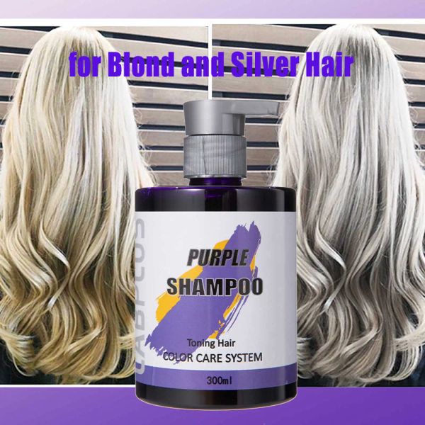 Color 300 ml masque capillaire violet pour le traitement des cheveux blonds élimine les tons jaunes cuivrés pour les cheveux blonds gris soins teints sans sulfate