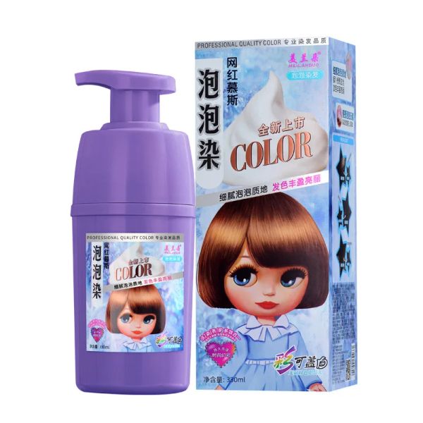 Color 330ml Producto para teñir el cabello Champú para tinte de cabello con burbujas en espuma permanente para cubrir cabello gris y blanco Color de cabello natural Tinte para el cabello en crema