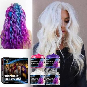 Kleur 4 stks/set Haarkleur Wax Dye Styling Tijdelijke Wegwerp Haar Wax Sterke Gel Crème DIY Haar Styling voor Cosplay Party Halloween