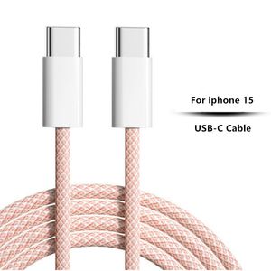 Couleur 60W PD USB C vers USB C Câble de charge de données pour Apple iPhone 15 Pro Max Plus Câble de charge rapide de type C