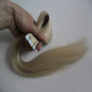 613 Bleach Blonde Brazilian Virgin Hair Tape In Human Hair Extensions 100g 40pcs Skin Weft Hair Extensions