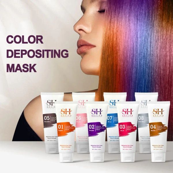 Color 8 colores Moda 15 días Máscara de tinte para el cabello temporal Colorante suave Fórmula de 5 minutos Máscara para el cabello Fácil 100 ML Diy Planta Teñido Lavado K0F4
