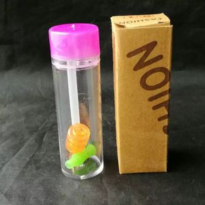Accessoires de bangs en verre de narguilé de poignée acrylique de couleur, pipes à fumer en verre colorées mini-tuyaux à main multi-couleurs meilleur tuyau en verre de cuillère