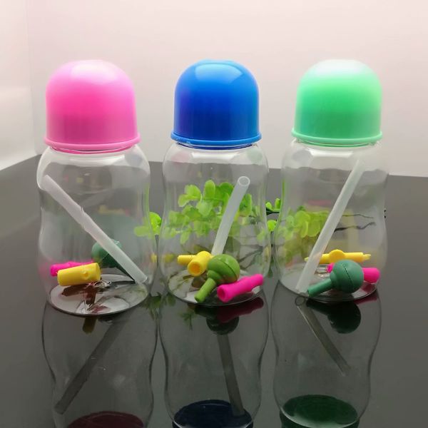 Bouteille de lait et bouteille d'eau en acrylique de couleur, vente chaude en Europe et en Amérique, barboteur, pipe à eau, bong en verre