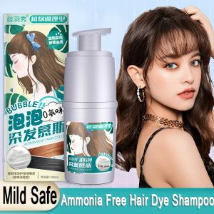 Kleur Ammoniakvrije Mousse Bubble Haarverf Shampoo Voor Cover Grijs Wit Haar Natuurlijk Zwart/Bruin/Blauw/Kastanje Haarkleur Crème