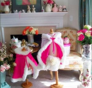 Kleur Getent Warm Winter Flower Girl Cape Coat Fur Mini Wrap For Little Girl Flower Girl Children Outerwear Coats5224267