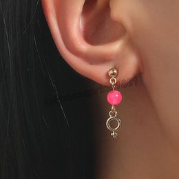 Couleur Perlée Boucle d'oreille Boucle d'oreille longue de la perle de riz asymétrique Boucles d'oreilles Boucles d'oreilles Tassel rétro Bohême