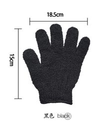 Couleur noir peluling gant épurateur de cinq doigts exfoliant le brouillard de bain salle de bain paddy massage de fibre douce de bain gant gant cleaner4384908