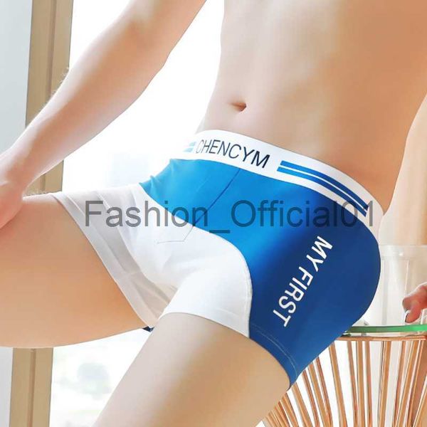 Serie de bloqueo de color Pantalones de flecha de algodón Ropa interior para hombres Cintura elástica Lady Boxer Shorts Sin costuras Boyshorts Lencería masculina x0825