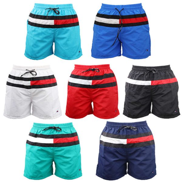 Shorts de blocage des couleurs, tendance de la mode masculine, pantalon de plage en caoutchouc extérieur à trois parties décontractées, printemps et été 14