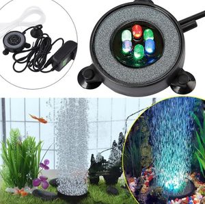 Kleurverandering LED Waterdichte aquariumlichtronde ronde vissentank bubbler decor lamp poollichten