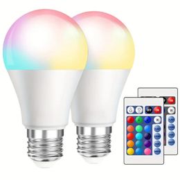 Ampoules à couleur changeante avec télécommande, 5 W blanc chaud 450 lm, 16 couleurs, ampoule multicolore, projecteur à intensité variable pour la maison, la chambre à coucher, l'extérieur