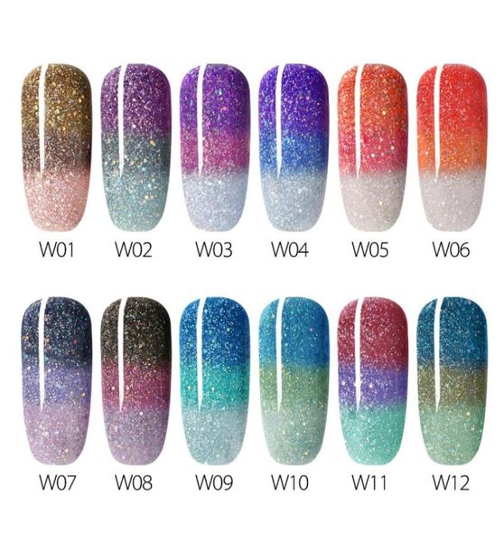 Cambio de gel de uñas Conjunto de gel de 12 colores Kit de esmalte de gel de lote de lote 5 ml de manicura canni remojo de arte de uñas barniz1471372