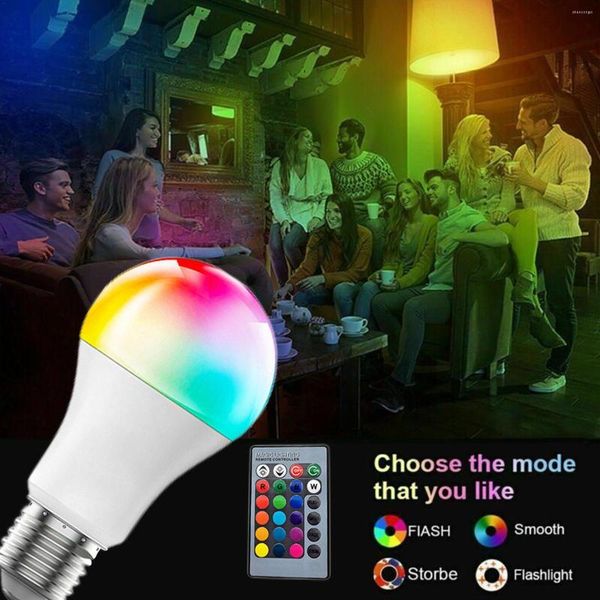 Ampoule LED RVB à changement de couleur avec télécommande Home Bar Stage Party Musique stéréo intelligente Compatible Bluetooth