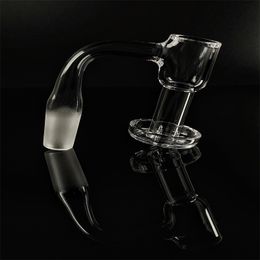 Terp slurper Varilla de cuarzo de 90 grados pipa de agua esmerilada lanza macho de 14 mm dos perlas luminosas brillantes para bongs de vidrio de plataforma petrolera erig vaperizor (BBG-004)