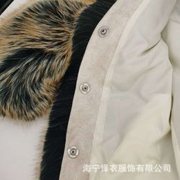 Veste double couleur sans col pour hommes et femmes, fourrure de vison de renard haut de gamme, 2529
