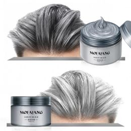 Couleur couleurs cheveux coiffage style pomade argent grand-mère gris gris jetable cheveux naturels forte gel crème coiffure pour femmes hommes 120g