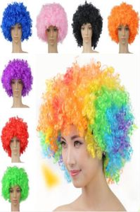 Color Cosplay Clown Wig Party Headress Football Fans de football coloré Wigs Synthetic Hair Clips Lace BEA4783781118