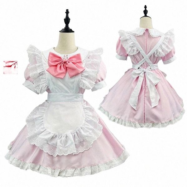 Couleur Cosplayer Rose Lolita Dr Costume Violet Bow Maid Dr Up Café Servante Uniforme Anime Cosplay Costume Vêtements Pour Adultes f8Bk #