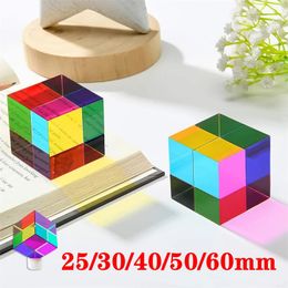 Kleur kubus kristal prisma desktop speelgoed ornament kbxlife gemengde kubus voor leerdecoratie home 240430