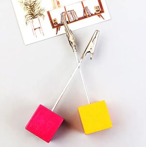 Color Cube Stand Alligator Wire Picle Clip, support de carte de service, table de mariage de table de table Perfe