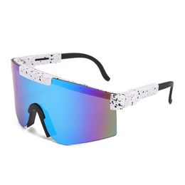 Lunettes de soleil de cyclisme de couleur Cool Baseball Lunettes de soleil Mode Hommes Femmes Jeunes enfants Sport de plein air Lunettes coupe-vent polarisées miroir UV400 Larges nuances masculines Wow Cadeaux