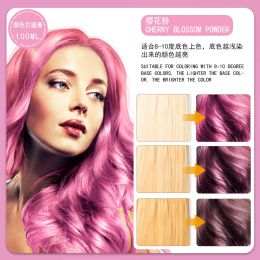 Couleurs couleurs couleurs 100ml sakura rose cheveux colorant permanente crème coiffure instantanée pigment pigmentaire bas pair de polir