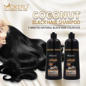 Kleur mode vrouwen die grijs haar bedekken langdurig snel verven pure natuurlijke kokosolie essentie bruin haar kleur kleurstof 500 ml shampoo