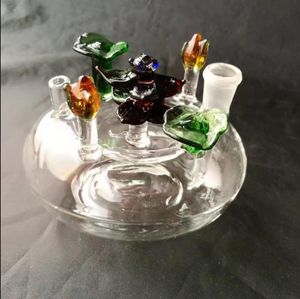 Parterres de fleurs de couleur Accessoires de bongs en verre de narguilé, Pipes à fumer en verre colorées mini-tuyaux à main multi-couleurs Meilleure pipe en verre à la cuillère