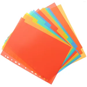 Tabs de liant des dossiers de couleur Page A4 Diviseur du dossier Étiquettes Fichier en plastique Insertable cartes marqueurs