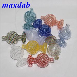 Bouchon à bulles en verre de fumée de couleur 25mm 28mmOD, bouchons de carburateur universels directionnels, accessoires pour fumer pour bord biseauté, Quartz Banger Dab Rig