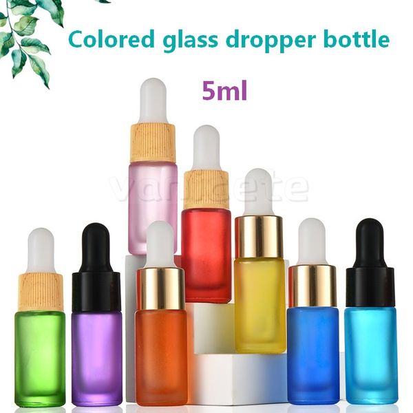 Bouteilles compte-gouttes en verre de couleur bout en caoutchouc cosmétique bouteille fendue cosmétique portable bouteille vide T9I002345