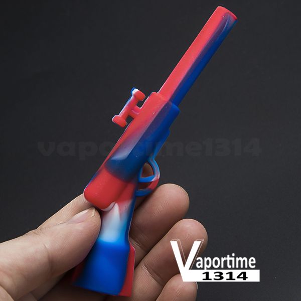 Pistolet à main en Silicone, tuyau avec bol en fer, cuillère longueur 110mm, outil de fumée d'herbes à fumer, 500 pièces/ctn 494