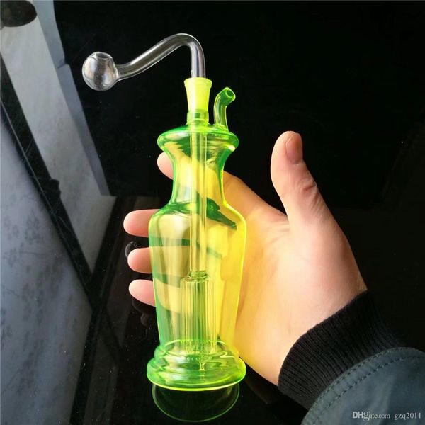 Vase en verre de couleur narguilé, vente en gros, accessoires de bangs en verre, conduite d'eau en verre pour fumer