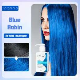 Kleur gezonde kleurstof 150 ml langdurige onestep haar kleurstofcrème permanent haarpigment lage ammoniak blauw haarlak kleurplaten verf