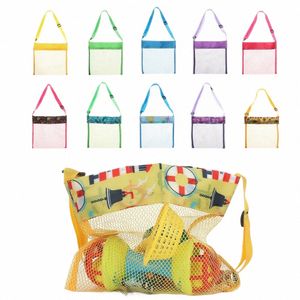 Kleur Kinderen Zwemmen Gereedschap Shell Pakketten Strandtas Mesh Opslag Kinderspeelgoed Organizer Tote Schoudertas Grote Capaciteit E4RB #