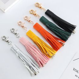 Color Leather Tassel Data Cables Multifunctionele snelle telefoon opladen 3-in-1 USB