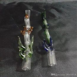 Kleur M stro glazen waterpijpen accessoires, unieke oliebrander glazen pijpen waterleidingen glazen pijp olieplatforms roken met druppelaar