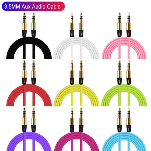 Color Magic Audio Cable Aux Cables de automóvil de 3.5 mm Auriculares de autos Línea de altavoces